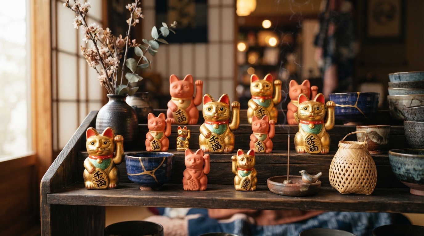 Hero Stříbrné náušnice 925 s růžovou japonskou kočkou Maneki