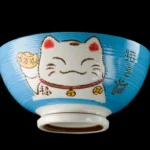 Keramická miska na rýži kawaii Maneki zelená