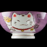 Keramická miska na rýži kawaii Maneki zelená