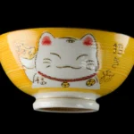 Keramická miska na rýži kawaii Maneki zelená